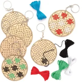 baker-ross-at797-football-wooden-cross-stitch-keyring-kits-15-cm-x-21-cm