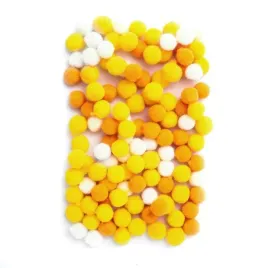 pompony-poliestrowe-1-cm-mix-zolty-120-sztuk