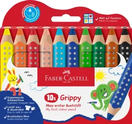 faber-castell-grippy-110624-set-of-10-jumbo-colouring-multicoloured