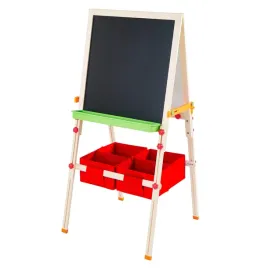 teamson-kids-3-in-1-multi-functional-magnetic-art-easel-red-tan-one-size
