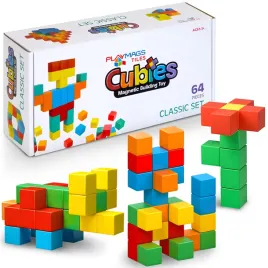 playmags-magnetic-blocks-building-toy-64pc-magnet-multicolor-64-pieces