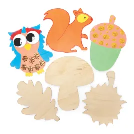 baker-ross-fe676-autumn-wooden-shapes-pack-of-17-5-cm-x-26-cm-x-1-5-cm