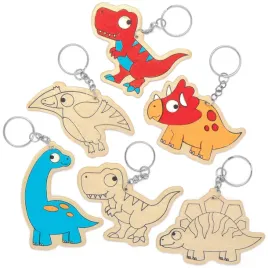 baker-ross-at671-dinosaur-wooden-keyrings-pack-of-10-for-kids-to-medium
