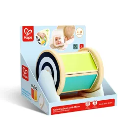 hape-spinning-drum-with-mirror-baby-toy-6m-sensory-tummy-time-multicolor