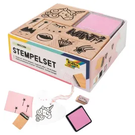 folia-31104-wooden-stamp-set-colourful-small