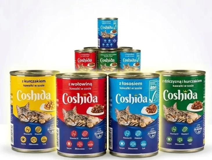 Coshida karma mokra dla kota mix smaków puszka 400g x 60 sztuk