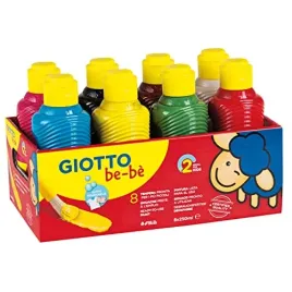 giotto-be-be-super-kids-paint-set-8-x-250ml-in-assorted-colours