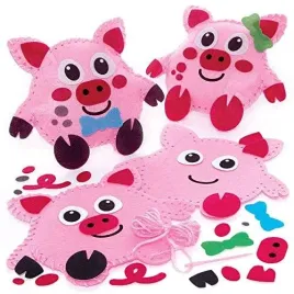 baker-ross-fc816-pig-cushion-sewing-kits-pack-of-2-craft-kits-for-kids