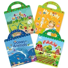 guyucom-4-pack-reusable-sticker-books-toys-for-age-2-3-4-year-old-kids
