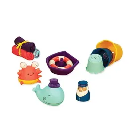 b-toys-baby-bath-toys-starter-kit-with-11-pieces-fun-tub-time-for