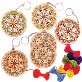 baker-ross-aw984-rangoli-wooden-cross-stitch-keyring-kits-pack-of-5-arts
