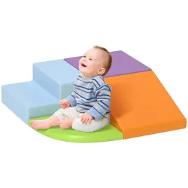 homcom-soft-play-4-pc-climb-and-crawl-foam-toddler-stairs-ramp-orange-large
