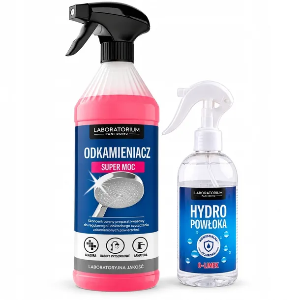 D-LUX ODKAMIENIACZ 1L + POWŁOKA HYDROFOBOWA 250ML DO ŁAZIENEK SZYB LUSTER