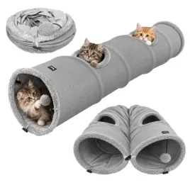purlov-interaktywny-tunel-dla-kota-120-25-cm-z-pileczka-szary