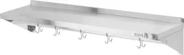 polka-wiszaca-z-rantem-pojedyncza-z-haczykami-stal-nierdzewna-100x30x18cm