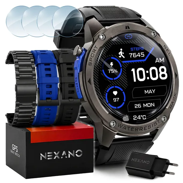 ZEGAREK SMARTWATCH MĘSKI WODOODPORNY ROZMOWY MENU PL GPS AMOLED SPORT WATCH
