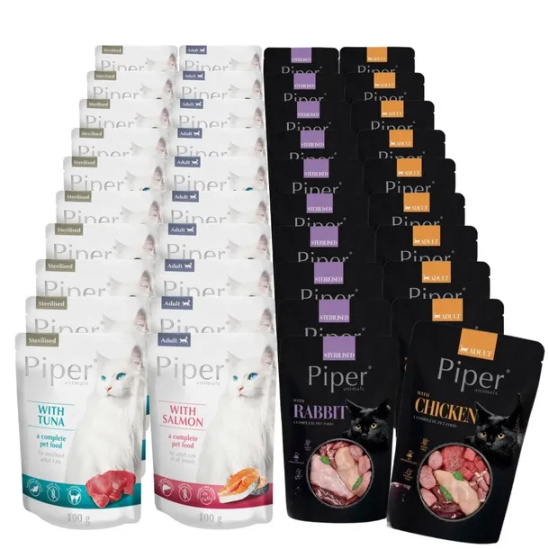 PIPER Mokra karma dla kota Mix smaków 40x100g