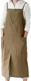 fartuch-bawelniany-w-stylu-japonskim-regulowany-z-kieszenia-brazowy-95-cm
