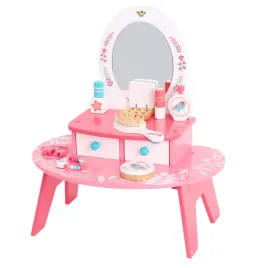 tooky-toy-rozowa-drewniana-toaletka-dla-dziewczynki-z-lustrem-i-akcesoriami