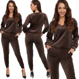 248-m-38-welurowy-dres-bluza-spodnie-damski-komplet-zestaw-odziezowy-bez-wzoru-brazowy-rozmiar-38