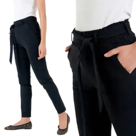 wiazane-spodnie-damskie-chinosy-wysoki-stan-wiskoza-slim-fit-moraj-xxl-3xl-czarne-gladkie-casualowe-do-codziennych-stylizacji