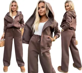 czekoladowy-komplet-dresowy-damski-dres-spodnie-rozpinana-bluza-s-arletta-100percent-bawelna-brazowy-prosta-nogawka
