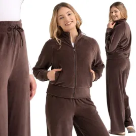 dres-welurowy-damski-komplet-wide-leg-luzny-moraj-wygodny-stojka-brazowy-m-bawelniany-stroj-sportowy-do-domu-i-na-co-dzien