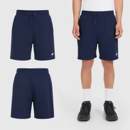 spodenki-meskie-4f-dresowe-krotkie-szorty-3xl-m0836-ss26-bawelniane-bermudy-niebieskie-wiazane-w-pasie-przed-kolano