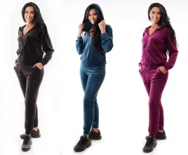 damski-komplet-dresowy-welurowy-z-kapturem-mix-kolor-bluza-i-spodnie-odziez-sportowa-poliester-zwezane-nogawki-bez-wzoru
