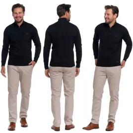 sweter-meski-ze-stojka-100percent-bawelna-zamek-pod-szyja-moraj-wygodny-l-czarny-pulower-gladki-bez-kaptura-polgolf-wkladany-przez-glowe