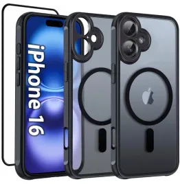 etui-do-iphone-16-case-do-magsafe-matowe-czarne-magnetyczne-szklo-5d-pokrowiec-ochronny-plecki-ladowanie-indukcyjne-amortyzacja-wstrzasow