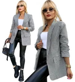 elegancka-marynarka-damska-zakiet-drapowane-rekawy-modna-kratka-inezz-xl-wiskozowy-blezer-czarny-bez-zapiecia