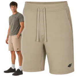 spodenki-meskie-dresowe-4f-krotkie-sportowe-bawelniane-bezowe-r-xxl-szorty-z-wiazaniem-przed-kolano-na-trening