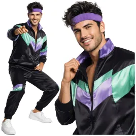 stroj-dres-lata-80-przebranie-retro-dresy-kostium-disco-bluza-vintage-m-meski-czarny-zestaw-na-karnawal-i-impreze-tematyczna