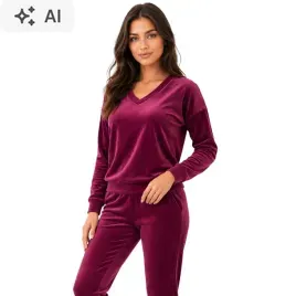 komplet-dresowy-welurowy-rozowy-bluza-spodnie-v-neck-polska-produkcja-48-damski-zestaw-sportowy-bez-kaptura-wkladany-przez-glowe-95percent-poliester