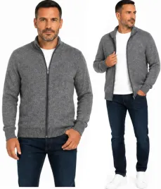 sweter-meski-rozpinany-na-zameki-elegancki-xxl-pulower-poliestrowy-szary-gladki-z-okraglym-dekoltem