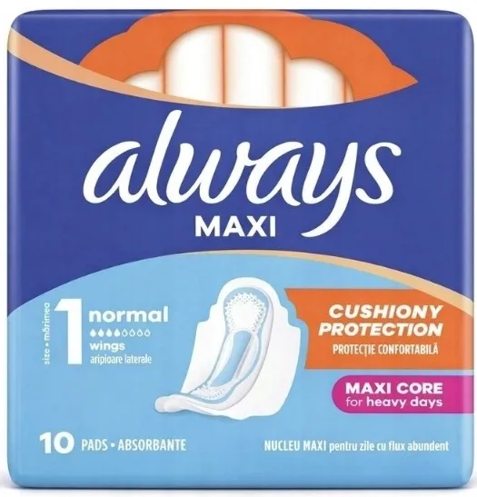 Always Maxi Normal 1 Podpaski ze Skrzydełkami 10 Sztuk