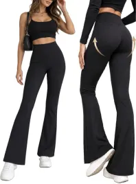 l06-spodnie-dzwony-eleganckie-modelujace-push-up-bawelna-czarne-m-damskie-z-wysokim-stanem-rozszerzane-nogawki-wizytowe