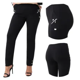 elastyczne-spodnie-na-gumce-damskie-z-guzikami-casual-duze-rozmiary-czarne-wysoki-stan-gladkie-plus-size-48