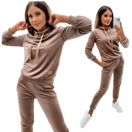 dres-welurowy-damski-komplet-premium-bluza-spodnie-wysoki-stan-cappuccino-l-stroj-domowy-aksamitny-gladki-nogawki-zwezane