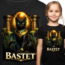 koszulka-dziecieca-bastet-egipt-mitologia-kotka-z-nadrukiem-dla-dziewczynki