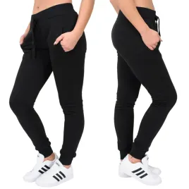 ck01-roz-s-damskie-spodnie-dresowe-gladkie-czarne-sredni-stan-odziez-sportowa-na-co-dzien