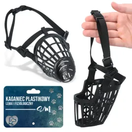 kaganiec-dla-psa-22cm-fizjologiczny-regulowany-plastikowy-lekki-wygodny-il-do-dlugiego-pyska-rozmiar-s-m-zapinany-na-klips-obwod-pyska-20-cm