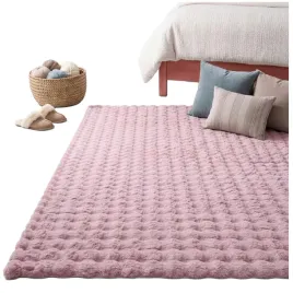 dywan-rabbit-bubble-140x200-cm-pluszowy-do-salonu-futro-krolika-aksamitny-miekki-rozowy-prostokatny-jednobarwny-poliester-dekoracja-sypialni-pokoju