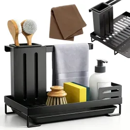 ociekacz-na-gabke-do-zlewu-organizer-kuchenny-z-tacka-ociekowa-pojemnikiem-25-5-cm-czarny
