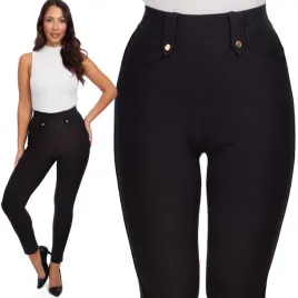 838-klasyczne-spodnie-damskie-modelujace-rurki-czarne-wysoki-stan-s-gladkie-odziez-casual-do-pracy-i-na-co-dzien
