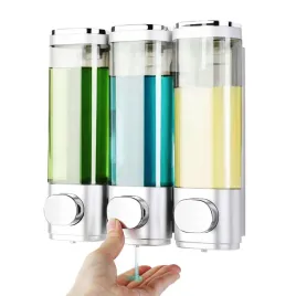 3x300ml-nascienny-dozownik-mydla-zelu-pod-prysznic-szamponu-3-komory-akcesorium-lazienkowe-z-pompkami-reczne-dozowanie-kosmetykow-i-plynow