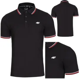 koszulka-meska-polo-4f-polowka-t-shirt-bluzka-sportowa-na-co-dzien-0993-l-bawelniana-czarna-z-logo-krotki-rekaw-odziez-casual
