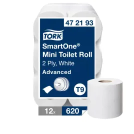 tork-smartone-mini-t9-472193-papier-toaletowy-do-dozownika-celulozowy-2-warstwowy-620-listkow-bialy-bezzapachowy-12-sztuk