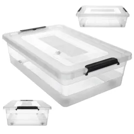 pojemnik-z-pokrywa-do-przechowywania-28l-organizer-plastikowy-na-zabawki-skrzynia-na-kolkach-bezbarwna-39x59x17-cm